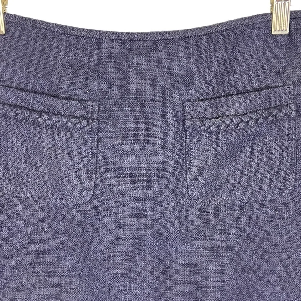 Talbots Lined Linen Blend Navy Skirt, size 4